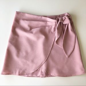 essue | NWT Blush Pink Mini Faux Wrap Skirt